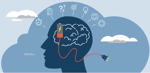 Artwork of a brain recharging